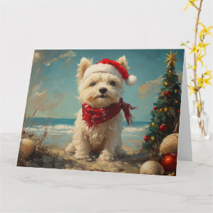 West Highland White Terrier Hund Weihnachten Stran Karte