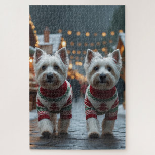 West Highland White Terrier Hunde Weihnachten Schn