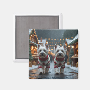 West Highland White Terrier Hunde Weihnachten Schn Magnet