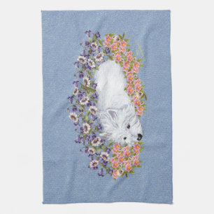 West Highland White Terrier in Ruheposition Geschirrtuch