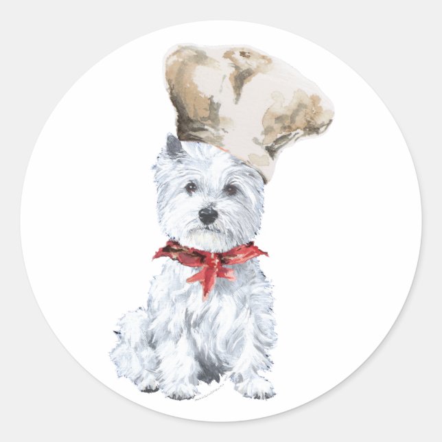 West Highland White Terrier Koch Runder Aufkleber (Vorderseite)