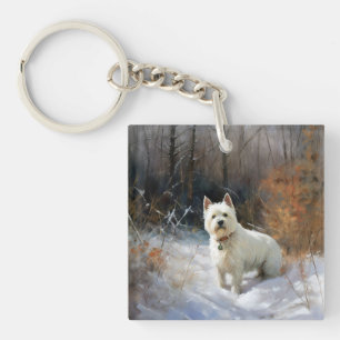 West Highland White Terrier Laissons neiger Noël