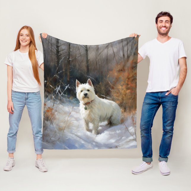 West Highland White Terrier lassen es Weihnachten  Fleecedecke (Beispiel)
