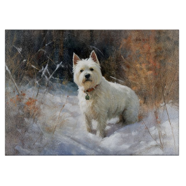 West Highland White Terrier lassen es Weihnachten  Schneidebrett (Vorderseite)