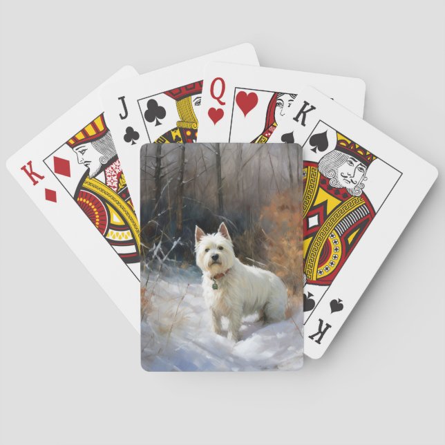 West Highland White Terrier lassen es Weihnachten  Spielkarten (Rückseite)