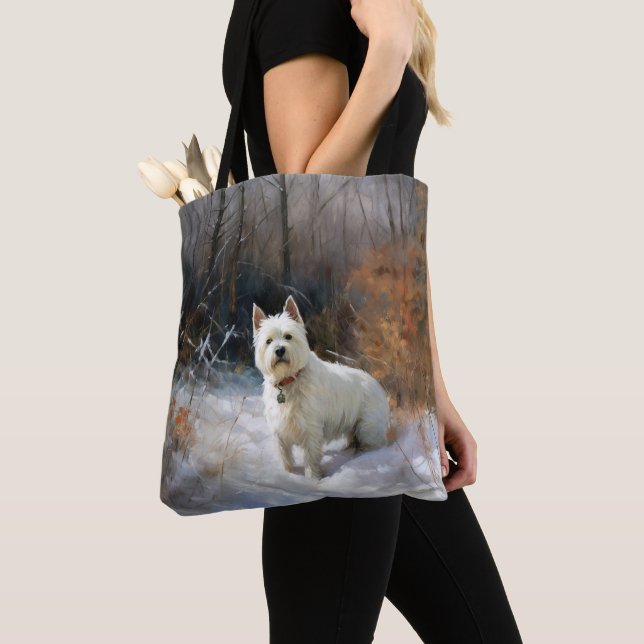 West Highland White Terrier lassen es Weihnachten  Tasche (Von Nahem)