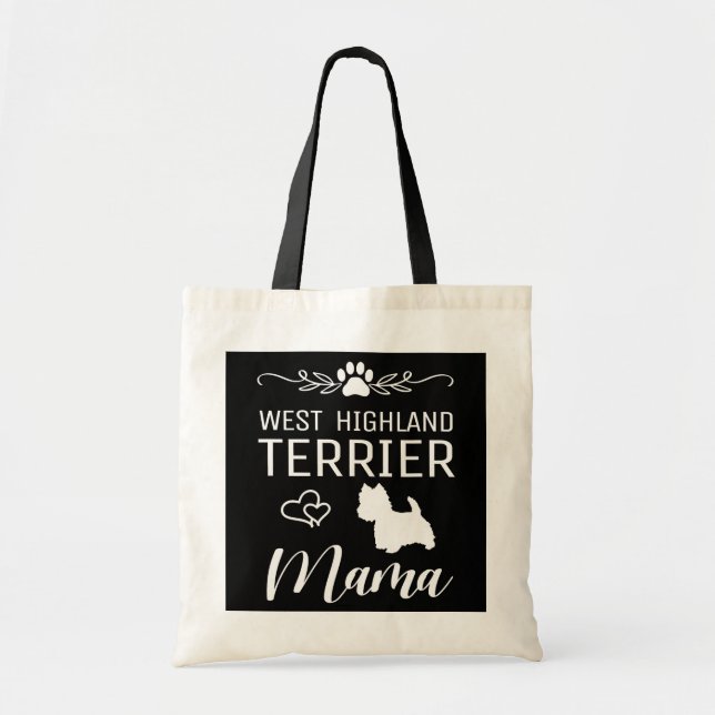 West Highland White Terrier Mama Westie Mama Tragetasche (Vorne)