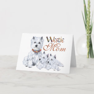 West Highland White Terrier Mutter & Welpen Karte