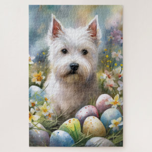 West Highland White Terrier Ostereier Feiertag