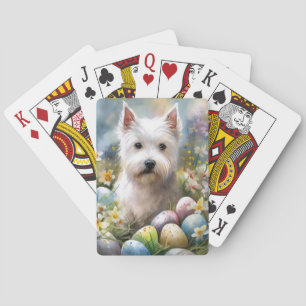 West Highland White Terrier Ostereier Feiertag Spielkarten