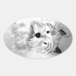 West Highland White Terrier Ovaler Aufkleber
