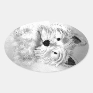 West Highland White Terrier Ovaler Aufkleber