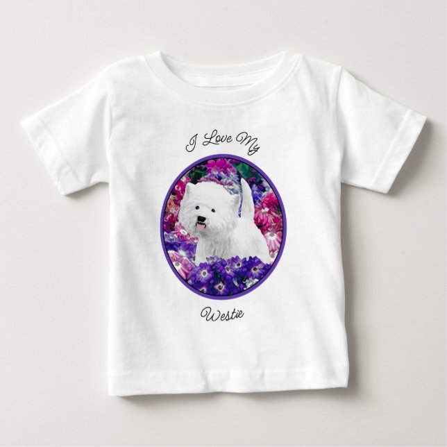 West Highland White Terrier Painting Dog Art Baby T-shirt (Vorderseite)