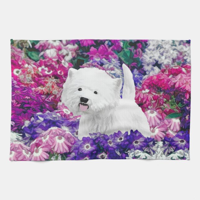 West Highland White Terrier Painting Dog Art Geschirrtuch (Horizontal)