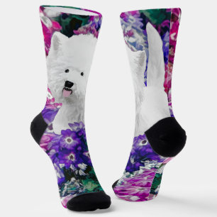 West Highland White Terrier Painting Dog Art Socken