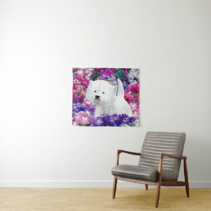 West Highland White Terrier Painting Dog Art Wandteppich