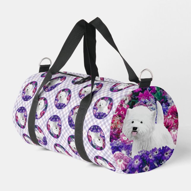 West Highland White Terrier Painting Westie Dog Duffle Bag (Linke Seite)