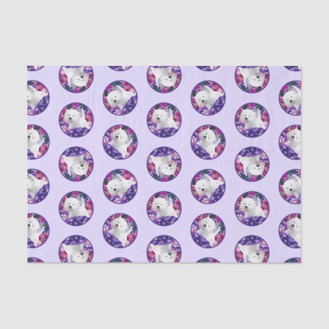 West Highland White Terrier Painting Westie Dog Seidenpapier (Vorderseite)
