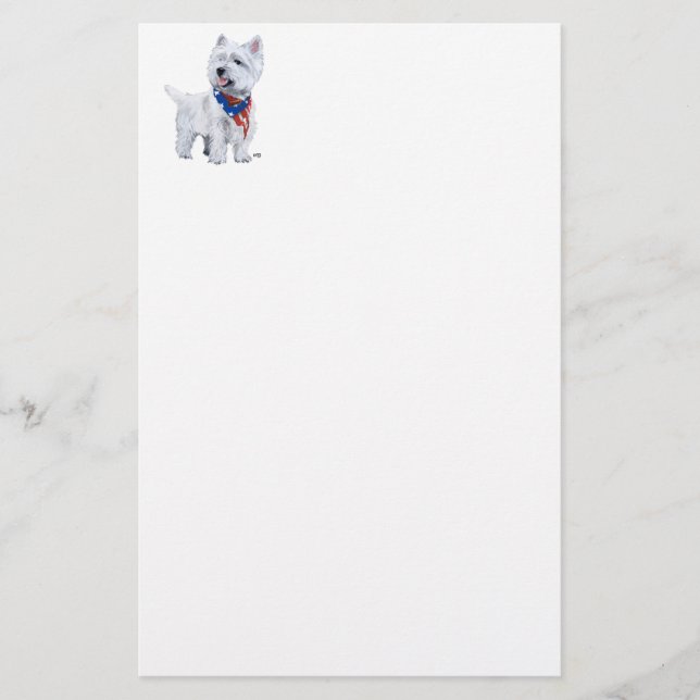 West Highland White Terrier Patriotic Briefpapier (Vorderseite)
