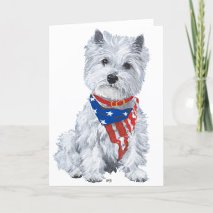 West Highland White Terrier Patriotic Karte