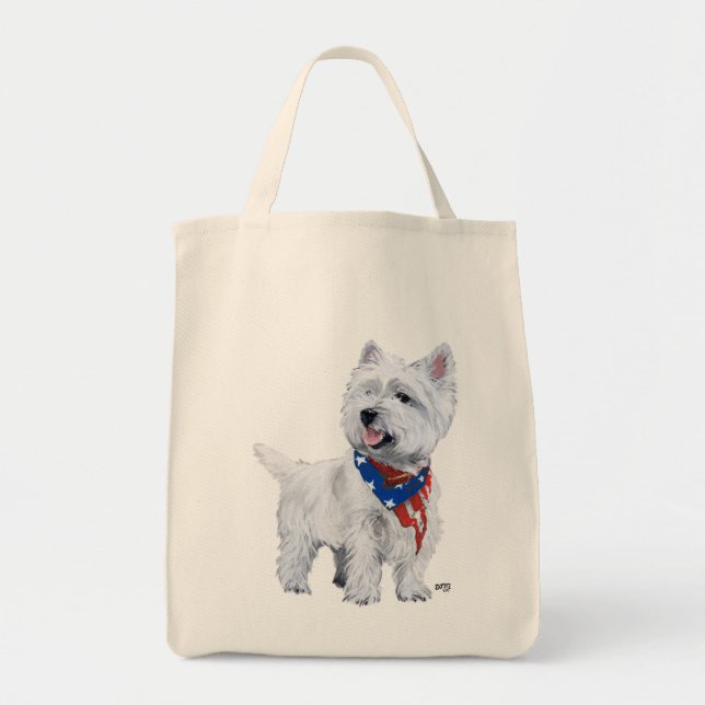 West Highland White Terrier Patriotic Tragetasche (Vorne)