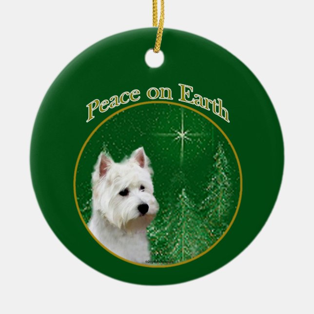 West Highland White Terrier Peace Keramik Ornament (Vorne)