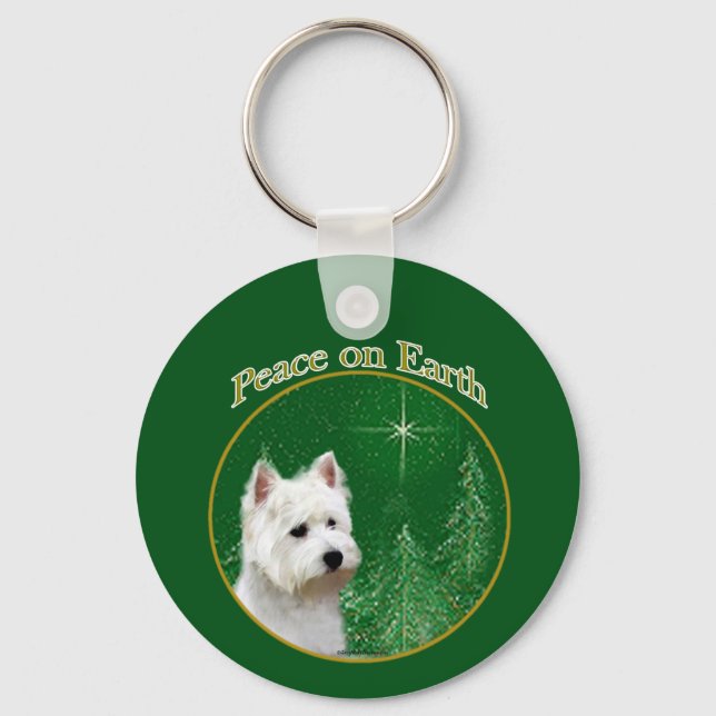 West Highland White Terrier Peace Schlüsselanhänger (Vorderseite)