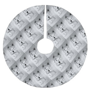 West Highland White Terrier Polyester Weihnachtsbaumdecke