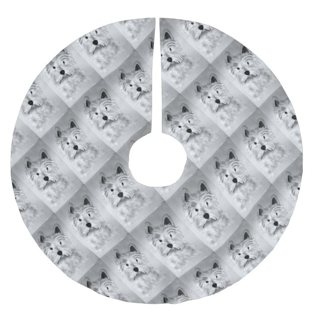 West Highland White Terrier Polyester Weihnachtsbaumdecke (Vorderseite)