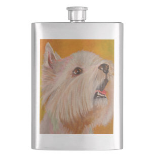 West Highland White Terrier Portrait Flachmann