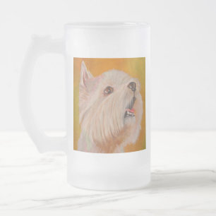 West Highland White Terrier Portrait Mattglas Bierglas