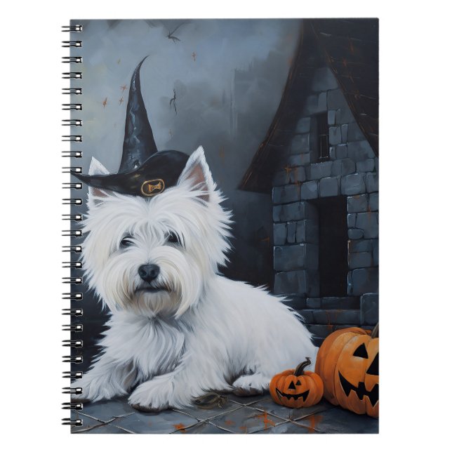 West Highland White Terrier Pumpkin Halloween Notizblock (Vorderseite)