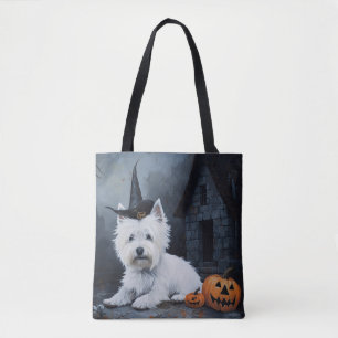 West Highland White Terrier Pumpkin Halloween Tasche