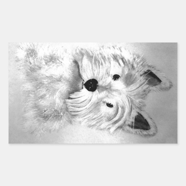West Highland White Terrier Rechteckiger Aufkleber (Vorderseite)