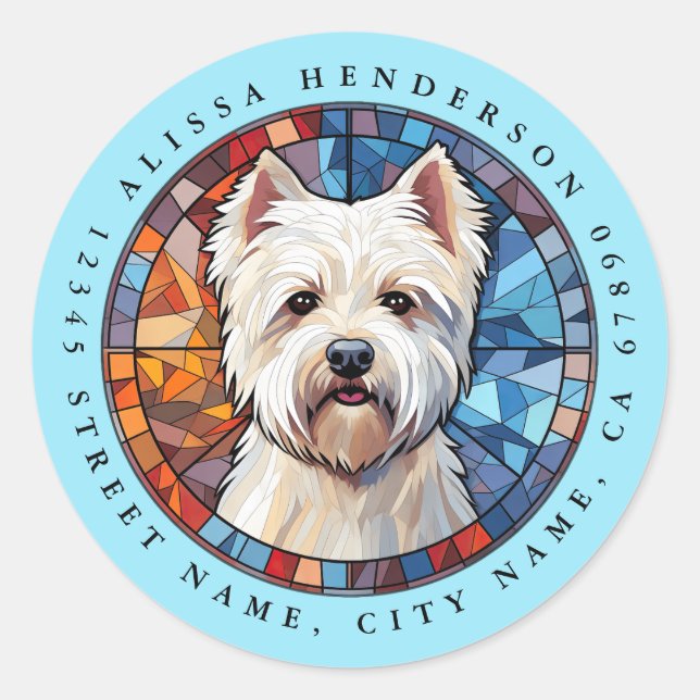 West Highland White Terrier Round Stickers (Vorderseite)