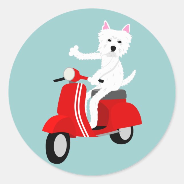 West Highland White Terrier Runder Aufkleber (Vorderseite)