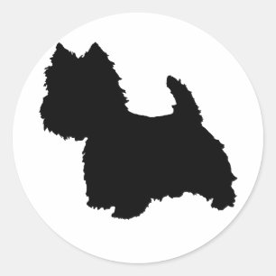 West Highland White Terrier Silhouette Runder Aufkleber
