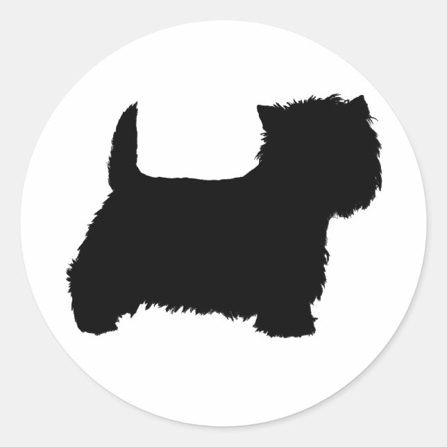 West Highland White Terrier Silhouette Runder Aufkleber (Vorderseite)