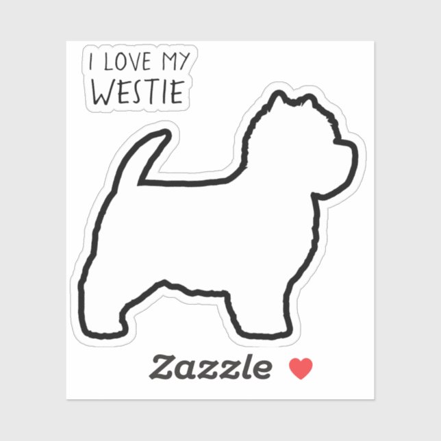 West Highland White Terrier Silhouette Westie Dog Aufkleber (Blatt)
