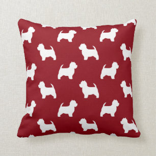 West Highland White Terrier Silhouetten Muster Kissen