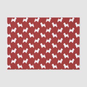 West Highland White Terrier Silhouetten Muster Seidenpapier