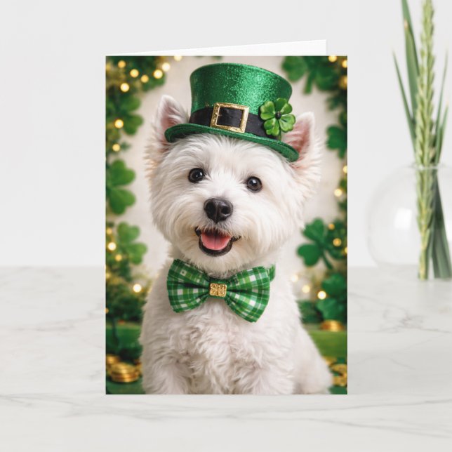 West Highland White Terrier St. Patrick’s Day Card Karte (Vorderseite)