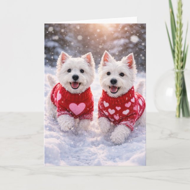 West Highland White Terrier Valentine’s Day Card Karte (Vorderseite)