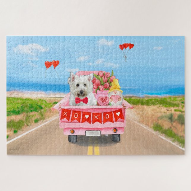 West Highland White Terrier Valentine's Day Truck (Horizontal)