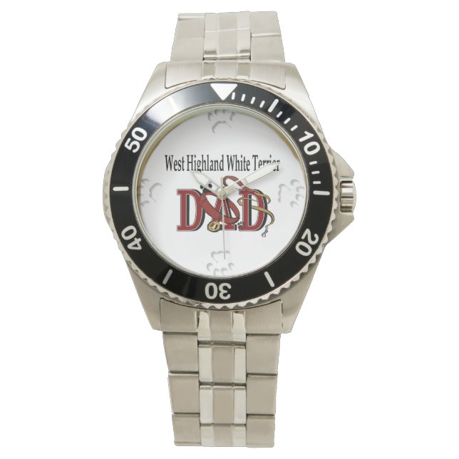 West Highland White Terrier Vater Geschenke Armbanduhr (Vorderseite)