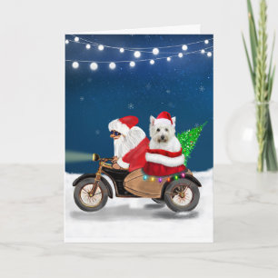 West Highland White Terrier Weihnachten Santa Clau Karte