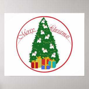 West Highland White Terrier Weihnachtsbaum Poster