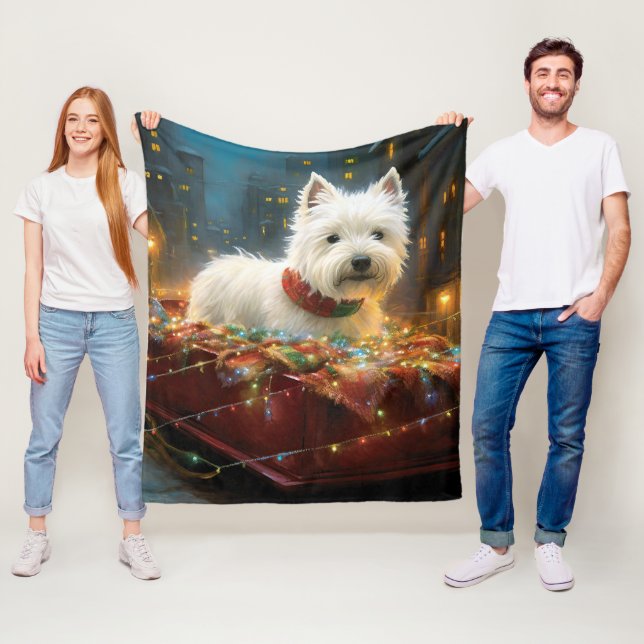 West Highland White Terrier Weihnachtsfest Fleecedecke (Beispiel)