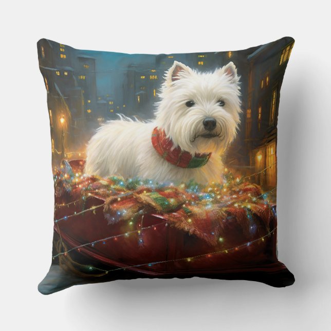 West Highland White Terrier Weihnachtsfest Kissen (Rückseite)