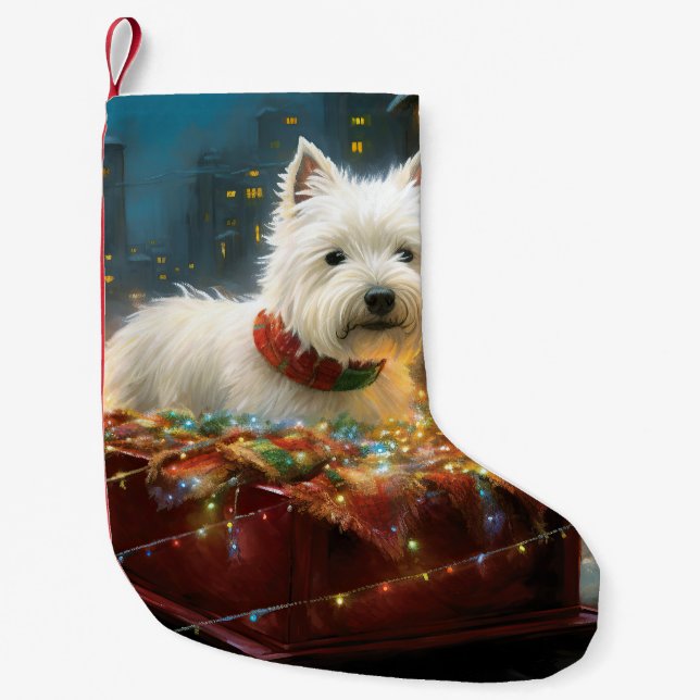 West Highland White Terrier Weihnachtsfest Kleiner Weihnachtsstrumpf (Vorderseite)